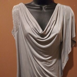 TTL 29. Elegant Garcia Silver Gray Blouse Shirt Sz Medium